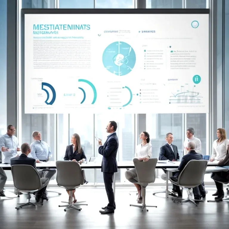 Executivos em sessão de desenvolvimento de liderança com facilitador